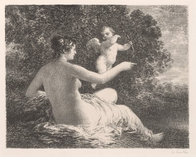 Venus en Cupido door Ignace Henri Jean Fantin Latour