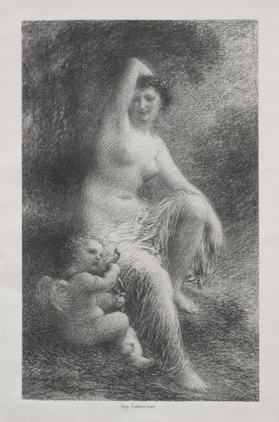 Venus en Cupido door Ignace Henri Jean Fantin Latour