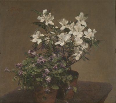 Viooltjes en azalea