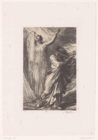 Wotan roept de aardgodin Erda op door Ignace Henri Jean Fantin Latour