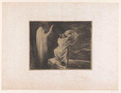Wotan roept de aardgodin Erda op door Ignace Henri Jean Fantin Latour