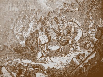De dood van generaal Gudin bij de Slag om Valutino, 1830s door Henri Felix Emmanuel Philippoteaux