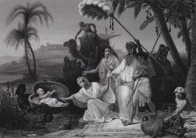 De Vondst van Mozes door Henri Frederic (after) Schopin