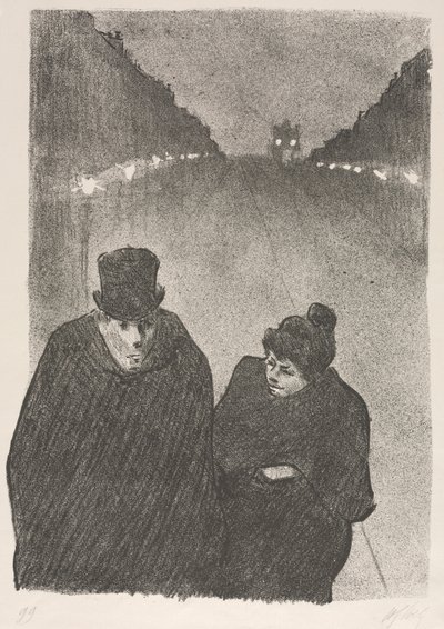 Ah, het is waar, mijn arme oude man, jij zou de eerste zijn aan wie ik zijn bus zou hebben laten missen... door Henri Gabriel Ibels