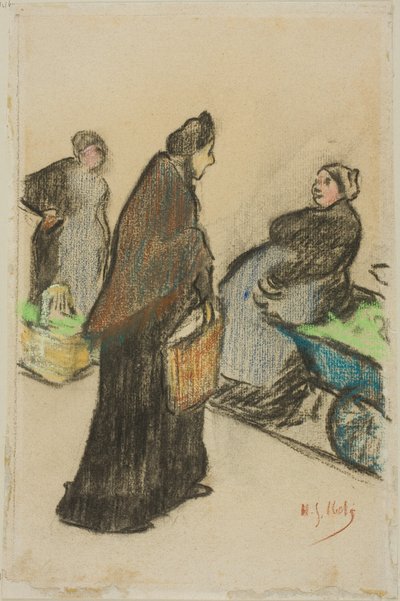 Marktvrouwen door Henri Gabriel Ibels