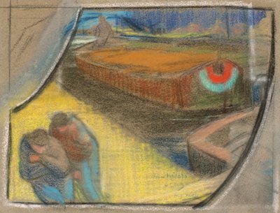 Mannen die een Aak Slepen [Studie voor Boubourouche] door Henri Gabriel Ibels