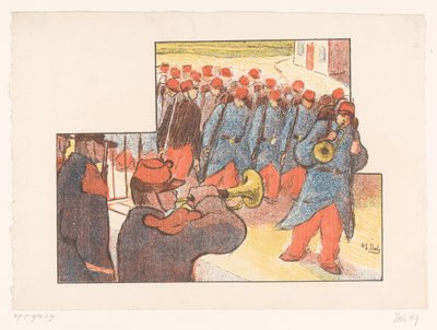 Militaire parade door Henri Gabriel Ibels