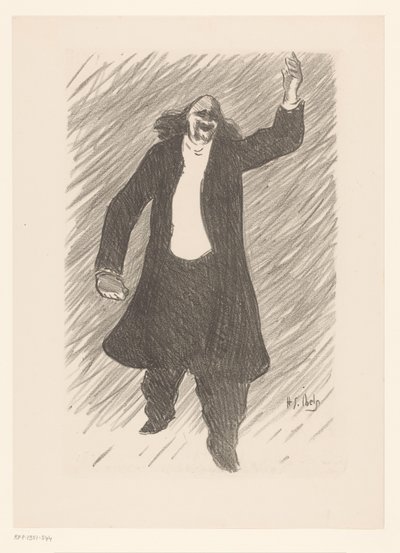 Portret van de chansonnier Marcel Legay door Henri Gabriel Ibels