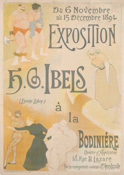 Poster voor de Henri-Gabriel Ibels tentoonstelling door Henri Gabriel Ibels