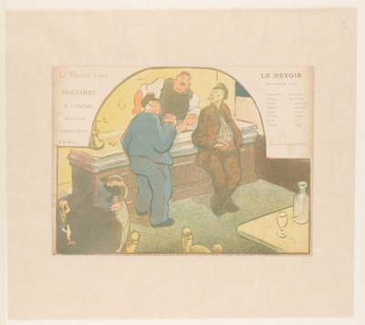 Vier mannen in een bistro door Henri Gabriel Ibels