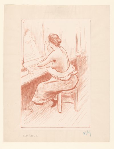 Vrouw aan haar toilet door Henri Gabriel Ibels