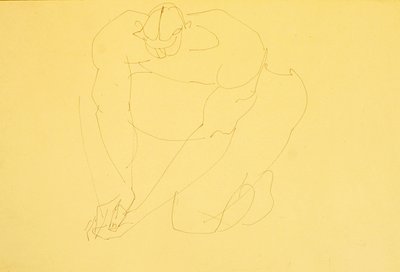 Naakte Man Knielend II door Henri Gaudier Brzeska