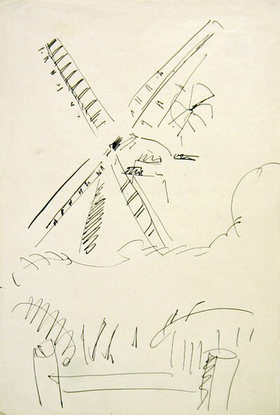 Windmolen door Henri Gaudier Brzeska