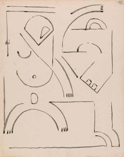 Abstracte figuurcompositie door Henri Gaudier Brzeska