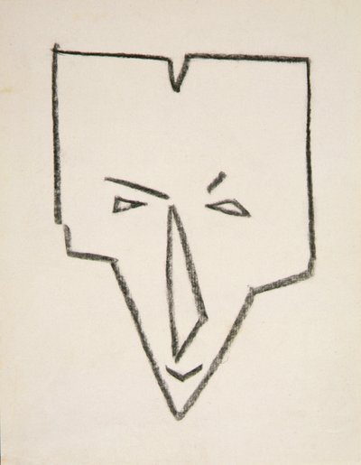 Etnisch maskerhoofd door Henri Gaudier Brzeska