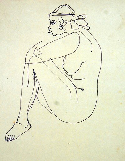 Zittend vrouwelijk naakt door Henri Gaudier Brzeska
