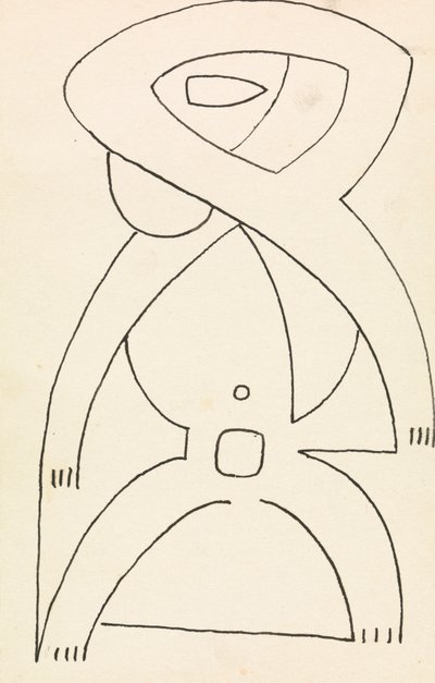Figurenstudie voor een reliëfontwerp door Henri Gaudier Brzeska