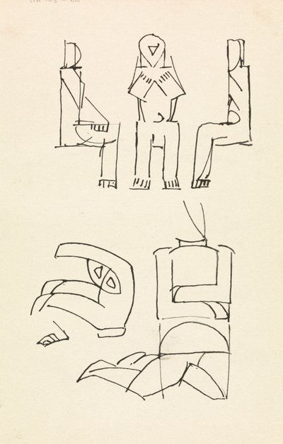 Vijf figuurstudies door Henri Gaudier Brzeska