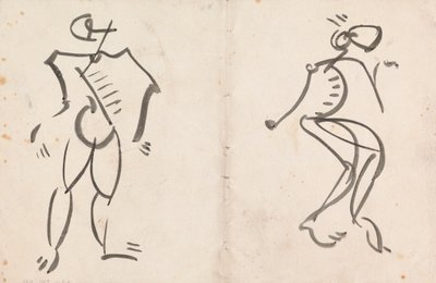 Vijf studies voor een sculptuur door Henri Gaudier Brzeska