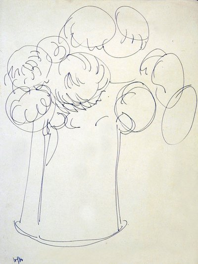 Bloemen in een kruik door Henri Gaudier Brzeska