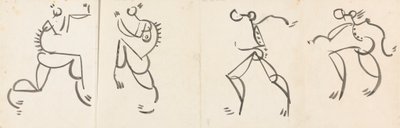 Fries van vier dansende figuren door Henri Gaudier Brzeska