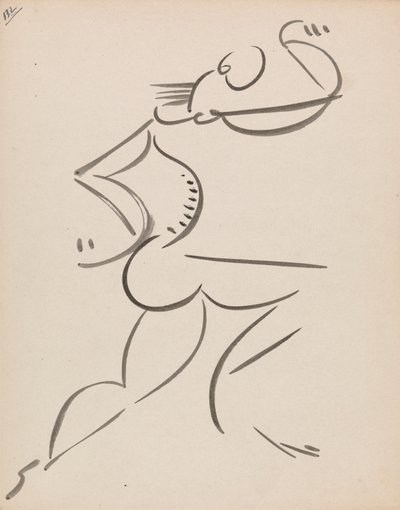 Dansende mannelijke figuur, in profiel door Henri Gaudier Brzeska