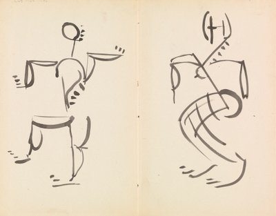 Mannelijke en vrouwelijke dansfiguren door Henri Gaudier Brzeska