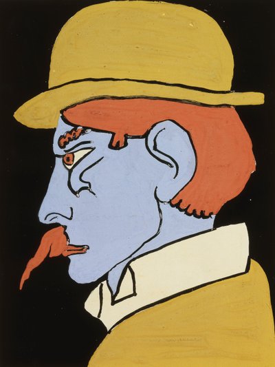 Man met snor, profiel, ca. 1911-12 door Henri Gaudier Brzeska