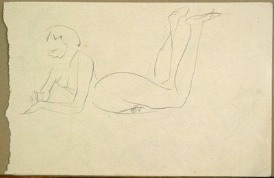 Naakt Meisje Liggend op de Vloer door Henri Gaudier Brzeska