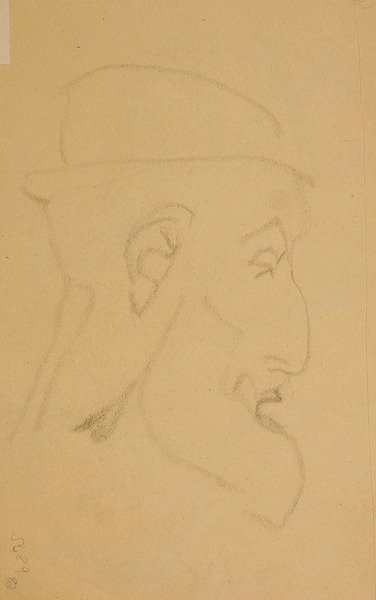 Portret van een oude man, rechterprofiel door Henri Gaudier Brzeska