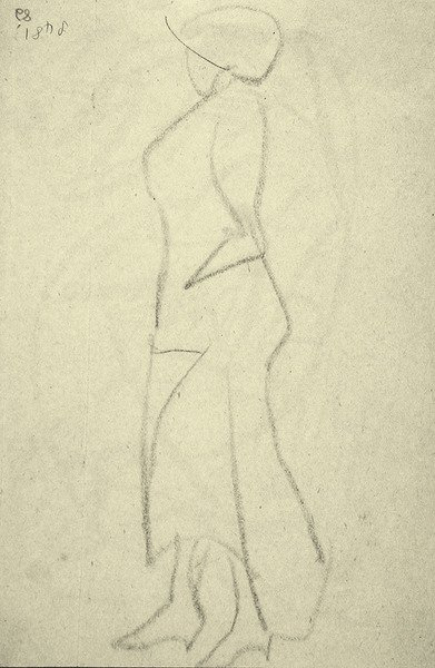 Wandelaar van de zijkant door Henri Gaudier Brzeska
