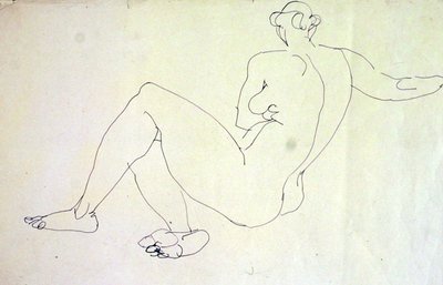 Liggende vrouwelijke naakt van achteren door Henri Gaudier Brzeska