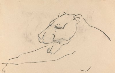 Liggende leeuwin door Henri Gaudier Brzeska