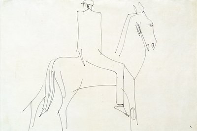 Ruiter in Rotton Row, 1913 door Henri Gaudier Brzeska