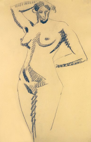Beeldhouwend vrouwelijk naakt door Henri Gaudier Brzeska