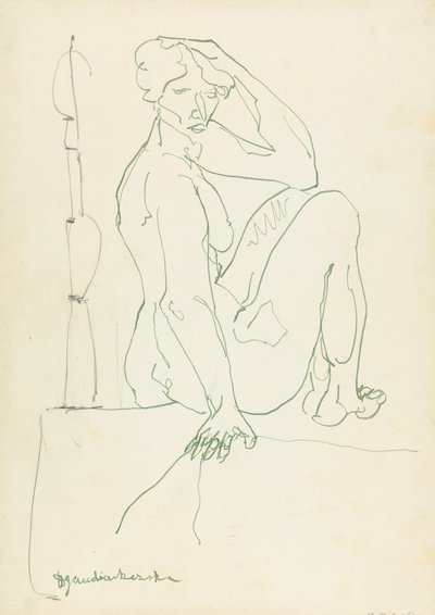 Zittende vrouwelijke figuur door Henri Gaudier Brzeska