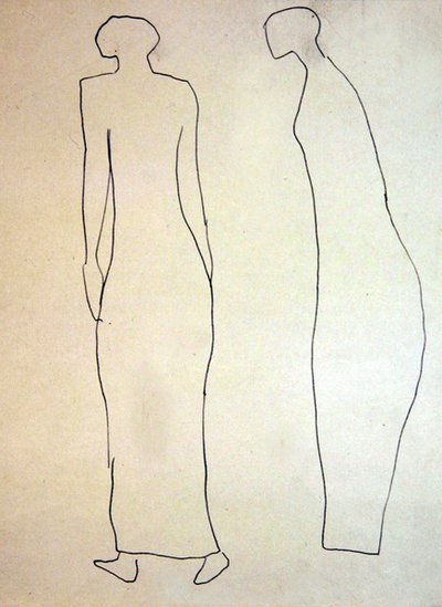 Silhouetten (wandelaars) door Henri Gaudier Brzeska