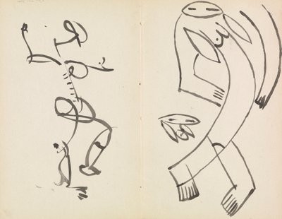 Studies van twee dansende figuren door Henri Gaudier Brzeska