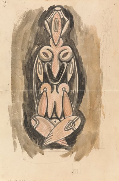 Studie voor een sculpturale kolom door Henri Gaudier Brzeska