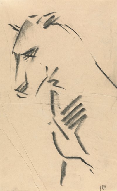 Driekwart zicht op een leeuwin door Henri Gaudier Brzeska