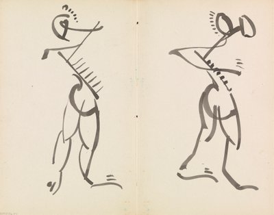 Twee Dansende Figuren door Henri Gaudier Brzeska