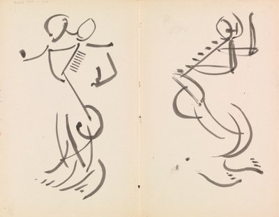 Twee dansende figuren door Henri Gaudier Brzeska