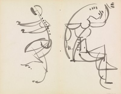 Twee figuurstudies door Henri Gaudier Brzeska