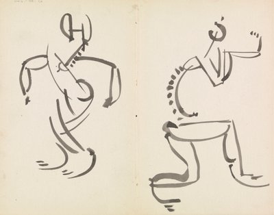 Twee figuurstudies door Henri Gaudier Brzeska