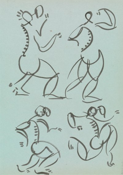 Twee Volledige Figuren door Henri Gaudier Brzeska