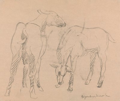 Twee geiten door Henri Gaudier Brzeska