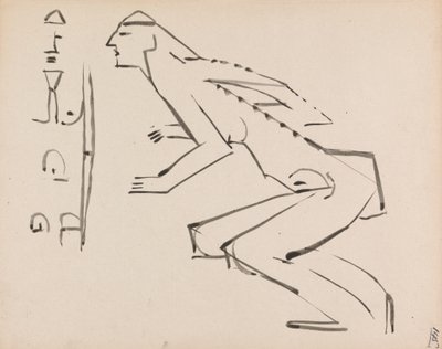 Twee Studies voor een Beeldhouwwerk door Henri Gaudier Brzeska