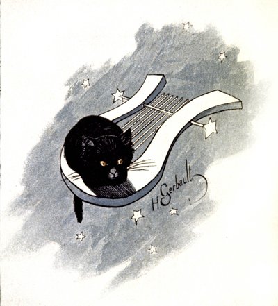 Le Chat Noir, Parijse cabaret, c.1900 (illustratie) door Henri Gerbault