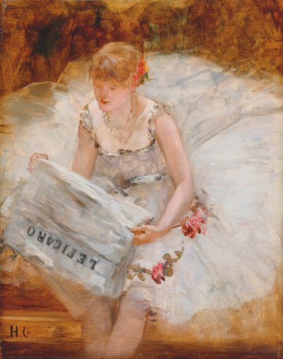 Ballerina leest Le Figaro door Henri Gervex