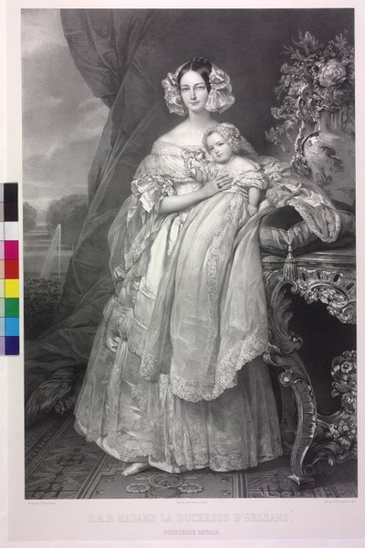 Hertogin van Mecklenburg-Schwerin en haar zoon Ludwig Philipp Helen door Henri Grevedon